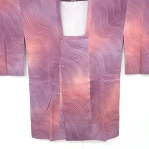 MICHIYUKI HAORI Artist SIGNED Silk Vintage Japanese Kimono Coat /  Silk Michiyuki, Couture HandSewn Buttons, Kimono Jacket by Sansai Saito