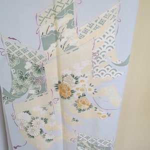 KIMONO / SILK / HandDyed / Vintage / Japanese / Silk Kimono / Unused / Yuzen / Hand Painted / Boho / Geisha Robe / Gift for Her / Boho Robe
