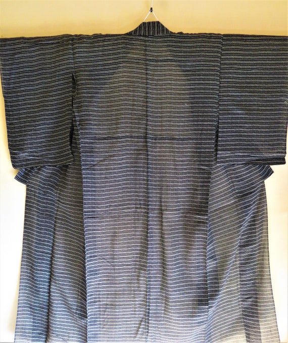Silk Kimono/Vintage /See Through / Bamboo / Japanese / Kimono / Black Vintage Japanese Kimono / Sheer /Silk Kimono /Boudoir Robe / Bamboo