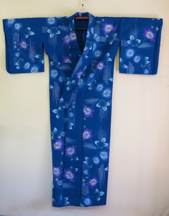 YUKATA / Kimono / Vintage Japanese Cotton Kimono / In… Gem