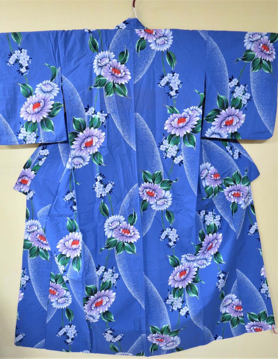 YUKATA / Kimono / Vinatge Japanese Cotton Kimono / Mid Blue / - Etsy