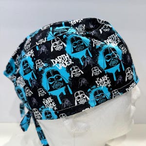 Men’s Darth Vader Surgical Cap, Star Wars Scrub Hat, Sci-Fi Medical Cap, OR Hat for Nurses, Doctors, Vet Techs – Cotton Scrub Cap