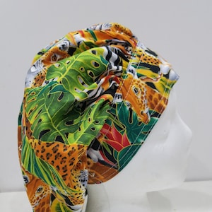 Jungle Animals Scrub Hat, Surgical Hat, Scrub Cap, Surgical Cap