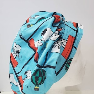 Snoopy and Woodstock Scrub Hat, Surgical Hat Adjustable, Scrub Cap, Surgical Cap for Women, PPE, Peanuts Cartoon, Medical Cap
