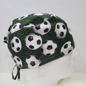 Men's Soccer Ball Scrub Hat, Surgical Hat, Scrub Cap, Surgical Cap