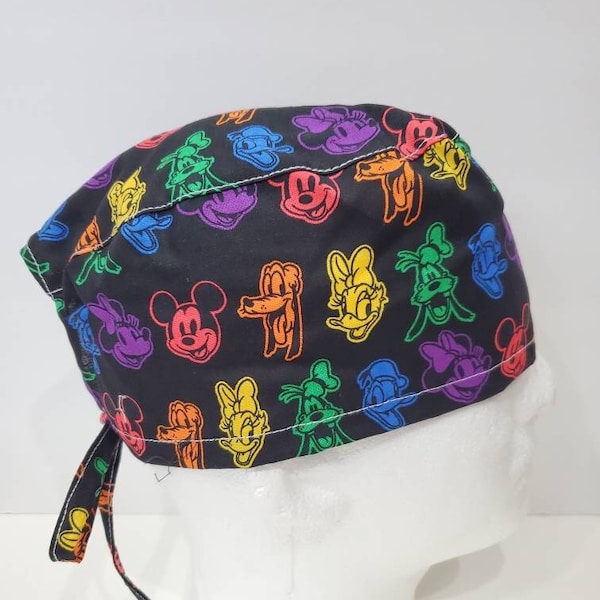 Men's Disney Rainbow Characters Scrub Hat, Surgical Hat, Scrub Cap, Surgical Cap