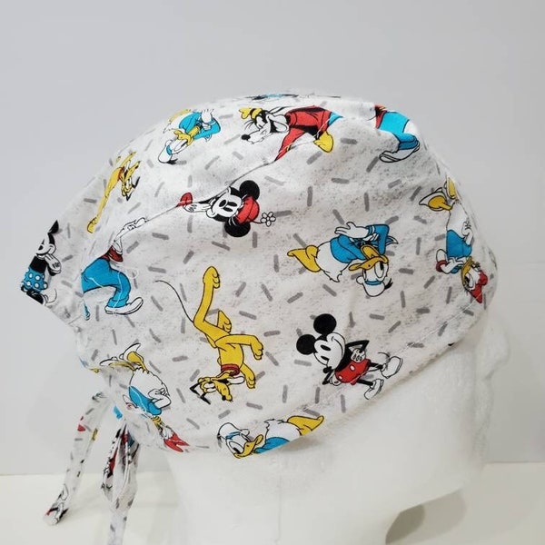 Men's Disney Mickey and Friends Scrub Cap, Mickey Mouse Surgical Cap, Old School Mickey Mouse Medical Cap, Disney Hair Cover, Adjustable Cap