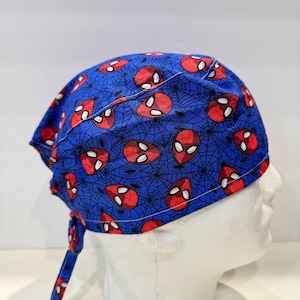 Men&#39;s Spiderman Mask Scrub Cap, Super Hero Surgical Hat, Hospital Scrub Hat,  Doctor and Nurse Surgical Cap