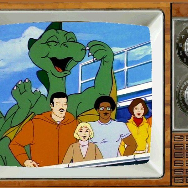 GODZUKI GODZILLA TV Fridge Magnet 2" x 3" art Saturday Morning Cartoons Refrigerator nostalgic retro