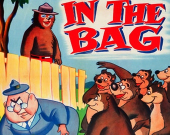 In The Bag movie poster Fridge MAGNET 2" x 3"  art Vintage J. Audubon Woodlore and Humphrey
