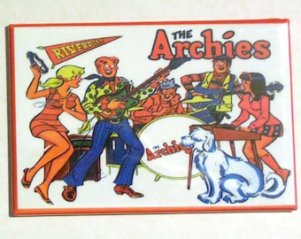 The ARCHIES Metal LUNCHBOX 2" x 3" Fridge MAGNET Art Vintage Side A