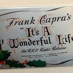 It's a wonderful life movie title christmas 2" x 3" Fridge magnet Frank Capra