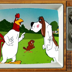 FOGHORN LEGHORN Barn Dog Henery Chicken Hawk TV Fridge Magnet 2" x 3" art Saturday Morning Cartoons Refrigerator nostalgic retro