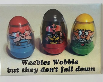 Weebles Wobble but they don&#39;t fall down 2&quot; x 3&quot; Fridge Magnet Art vintage