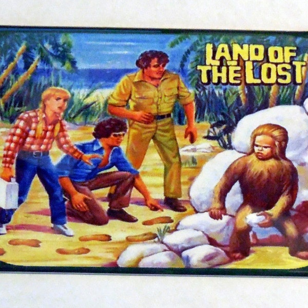 LAND of the LOST Metal Lunchbox 2" x 3" Fridge Magnet Art Vintage Tv Show