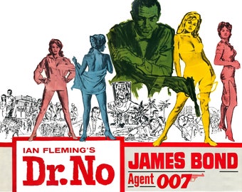 James Bond 007 Dr. No  2" x 3" Fridge Magnet Vintage Art