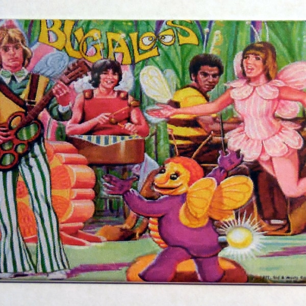 The BUGALOOS Metal LUNCHBOX 2" x 3" Fridge Magnet Art Vintage Tv show