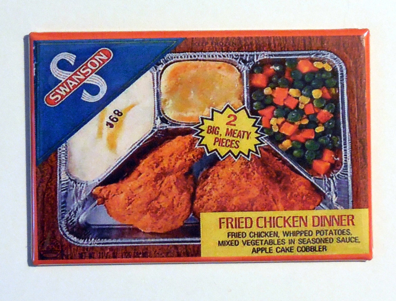 Retro SWANSON Fried Chicken TV DINNER 2" x 3" Fridge Magnet Vintage