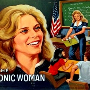 The BIONIC WOMAN side B LUNCHBOX 2" x 3" Fridge Magnet Art Vintage Tv show