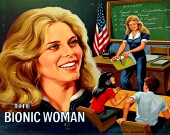 The BIONIC WOMAN side B LUNCHBOX 2" x 3" Fridge Magnet Art Vintage Tv show