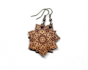 Leather Mandala Earrings