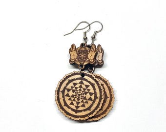 Leather Mandala Earrings