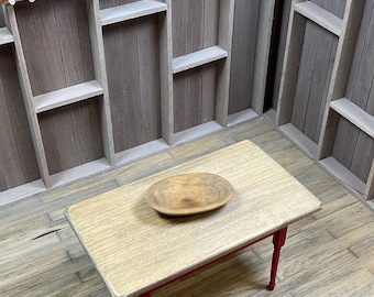 Miniature Wooden Oval Bowl, Dollhouse Kitchen (1:12 Scale)