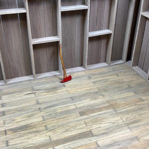 Miniature Fireman Axe, Dollhouse Tools, Diorama Tools, Miniature Garage Room Box, Mini Shop Tools, Doll Firemen Axe