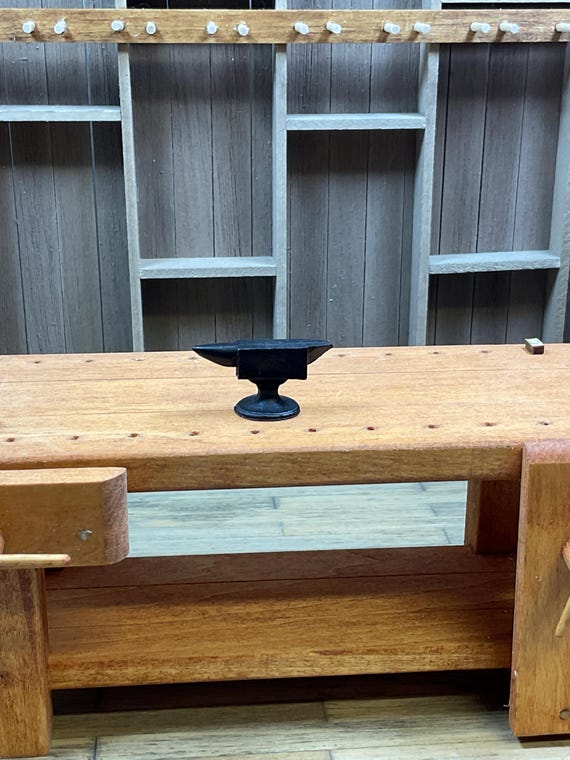 Miniature Anvil, 1:12 Scale Dollhouse Blacksmith Tool