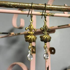 Vintage Brass Engraved Earrings