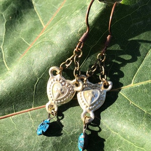 Beautiful Vintage Silver Religious Medal Earrings