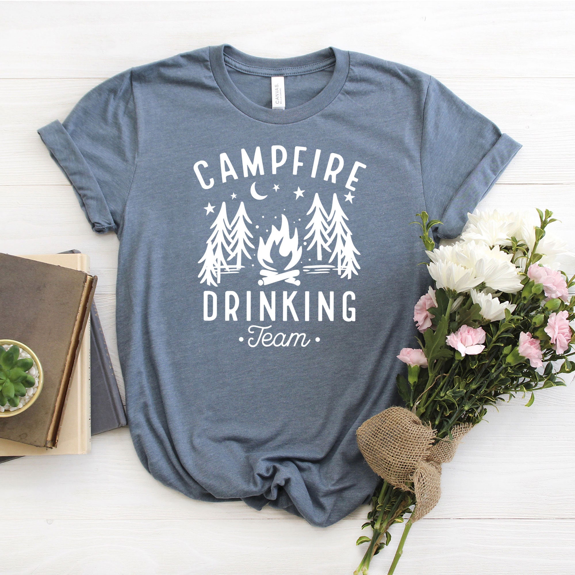 Campfire Drinking Team Shirt Funny Camping Shirt Camping Etsy