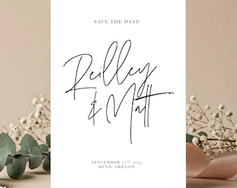 Save the Date Card – Custom Save the Date Announcement – Modern Printed 5x7 Invitation – Elegant Engagement Stationery