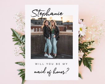 Printed 5x7” Photo Bridesmaid Proposal Card - Will You Be My Bridesmaid Photo Card - Maid of Honor Card with Picture Bridesmaid Photo