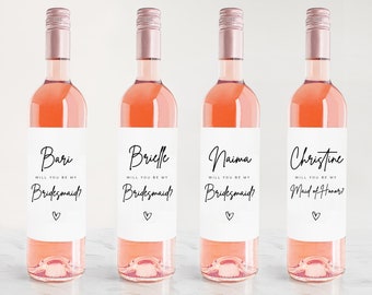 Will You Be My Bridesmaid - Bridesmaid Proposal Wine Label - Customized Wine Label - Personalized Wine Label - Bridesmaid Wine Bottle Label