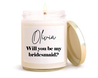 Will You By My Bridesmaid Candle Label - Candle Label Bridesmaid Proposal - Bridesmaid Proposal Candle Sticker - Bridal Party Candle Label