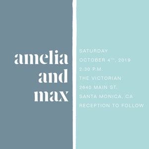 Wedding Invitation - Colorblock Wedding Invite - Brushstroke Wedding ...