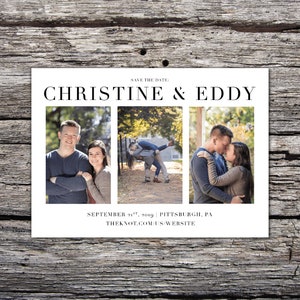 Save the Date Photo Magnets - Save the Date Card - Three Photo Save the Date - Photo Save the Date - Collage Save the Date