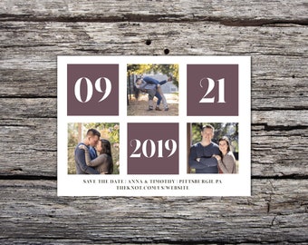 Save the Date Photo Magnets - Save the Date Card - Three Photo Save the Date - Photo Save the Date - Collage Save the Date
