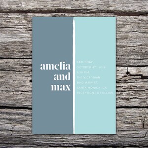 Wedding Invitation - Colorblock Wedding Invite - Brushstroke Wedding ...