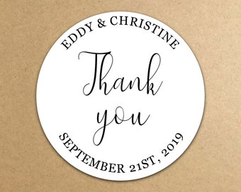 Wedding Thank You Stickers - Wedding Favor Stickers - Bridal Shower Stickers - Wedding Labels - Wedding Welcome Bag Stickers