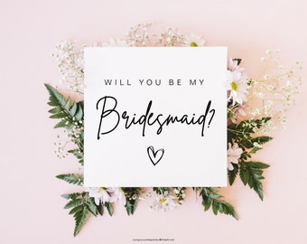4x4” Bridesmaid Proposal Card - Will You Be My Bridesmaid Card - Will You Be My Maid of Honor  - Bridesmaid Gift - Bridesmaid Card