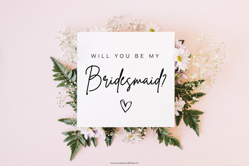 4x4” Bridesmaid Proposal Card - Will You Be My Bridesmaid - Will You Be My Maid of Honor  - Bridesmaid Gift - Bridesmaid Card 