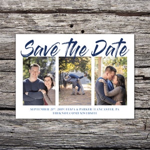 Save the Date Photo Magnets - Save the Date Card - Three Photo Save the Date - Photo Save the Date - Collage Save the Date