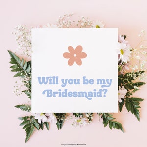 Retro Bridesmaid Proposal - Will You Be My Bridesmaid Card - Will You Be My Maid of Honor  - Bridesmaid Gift - Bridesmaid Card