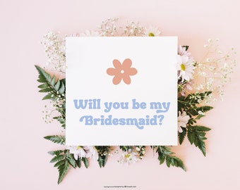 Retro Bridesmaid Proposal - Will You Be My Bridesmaid Card - Will You Be My Maid of Honor  - Bridesmaid Gift - Bridesmaid Card