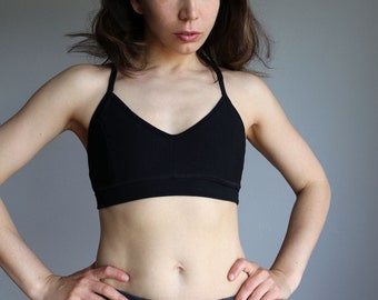 Organic Cotton Bralette. Natural Wireless Bra. Sustainable Handmade Lingerie. Yoga Sport Top