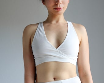 Oberteil aus 100% Bio-Baumwolle. Still-BH. Sensitive Skin Baumwolle Bralette. Unterwäsche. Lounge Pyjama Top.