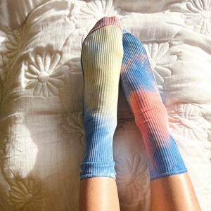 Blue Pink Tie Dye Socks