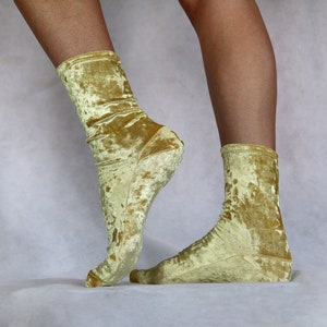 gold velvet socks